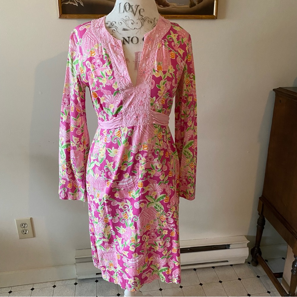 Vintage Lilly Pulitzer Slathouse Jungle Rock print dress Size M